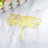 Yayli cake 色 Golden Happy Birthday Happy Alphabet Mirror Mirror reflux cake small dessert decoration