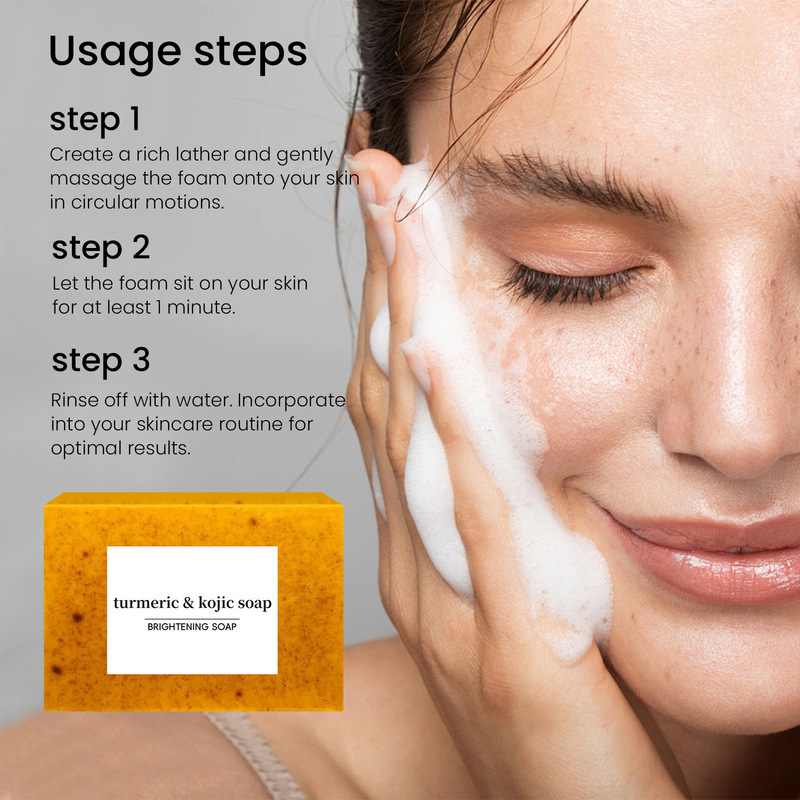 跨境外贸欧美TK款turmeric soap姜黄颗粒皂柠檬皂曲酸皂洁面套装|undefined