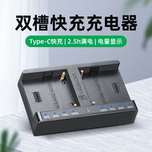 LED摄像灯NP-F550充电器 适用索尼F550/570/750/970锂电池双卡槽