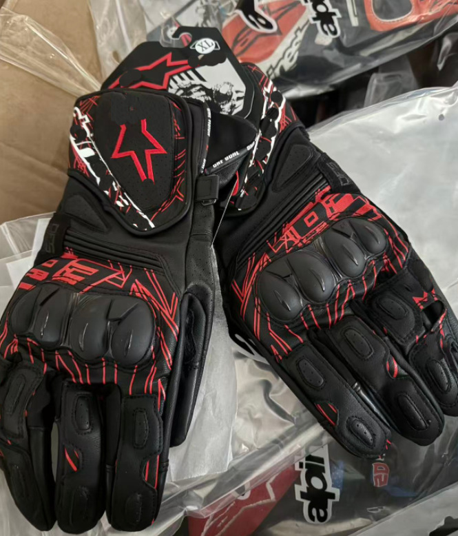 Cuatro estaciones guantes de pantalla táctil de cuero guantes de motocicletas guantes de ciclismo jinetes de carretera guantes antideslizantes resistentes al desgaste