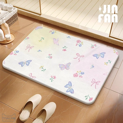 Foot Mat – Avtomobil döşəmə paspasları - gzn-bow-small-floral-square-white-background-396009cm