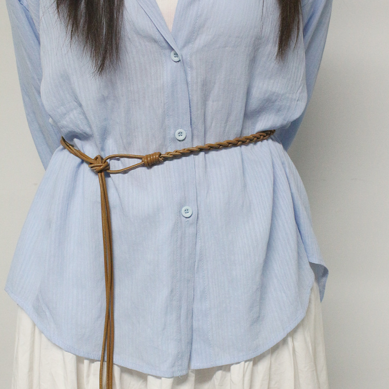 Women's Thin Belt Imitation Leather Versatile Belt Decorative Belt Women's Fashion Dress Coat Trendy Summer