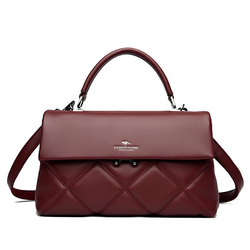 Foreign trade 2024 new checkered bag small square bag women's fashion texture messenger bag simple shoulder underarm bag wholesale