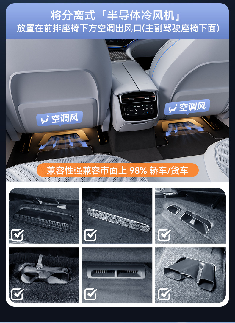 2026 New Model Air-Conditioned Direct-Blow Cooling Car Seat Cushion Ice Silk Leather Breathable Heat Dissipation Truck Seat Cover