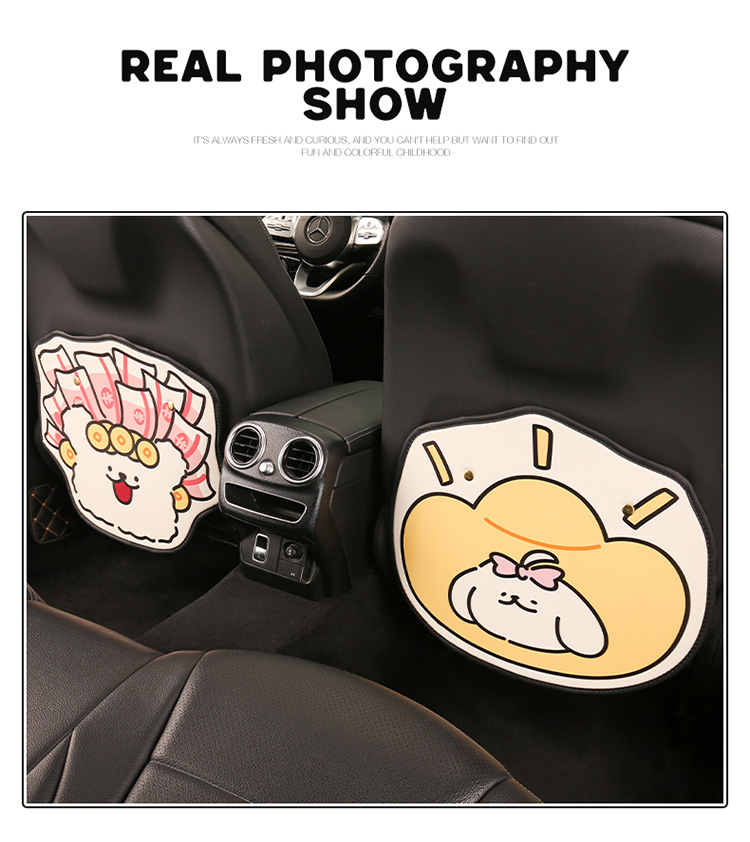 Cartoon Anti-Kick Pad for Car Seats, Anti-Dirt Pad, Anti-Kick Pad for Back Seat