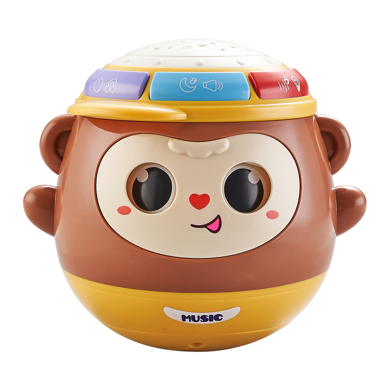 Roly-poly doll, drum, universal lightweight music bulb, toy with projector, monkey, early education