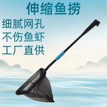 厂家供应渔捞塑料网抄伸缩鱼网兜方形捞网观赏鱼抄网批发水族鱼捞