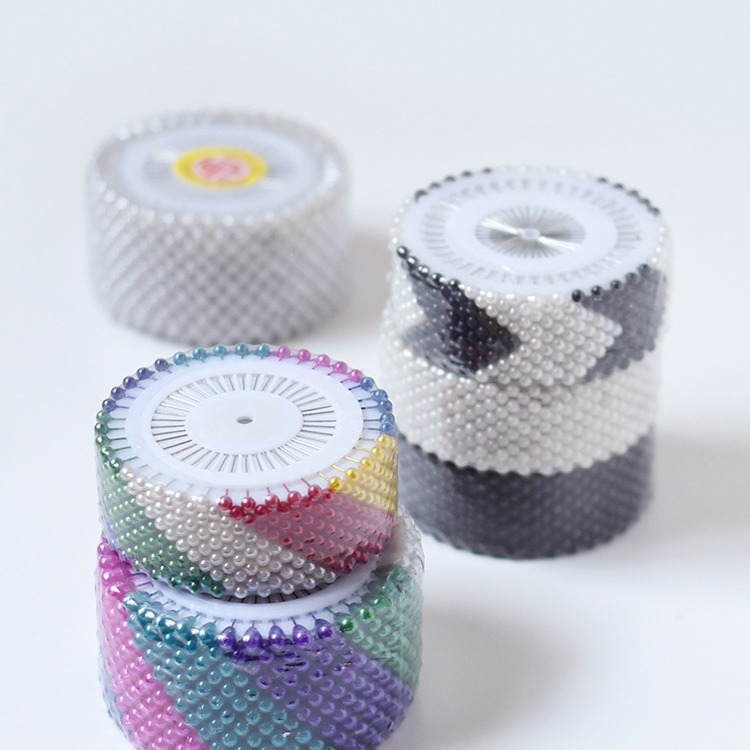 Exquisito pin redondo nuevo PIN de cuentas de posicionamiento aguja vinculante tela fija perla aguja DIY tienda de flores