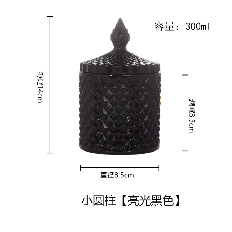欧式玻璃罐香薰蜡烛罐糖果罐收纳摆件首饰品罐子消磁石水晶消磁碗|undefined
