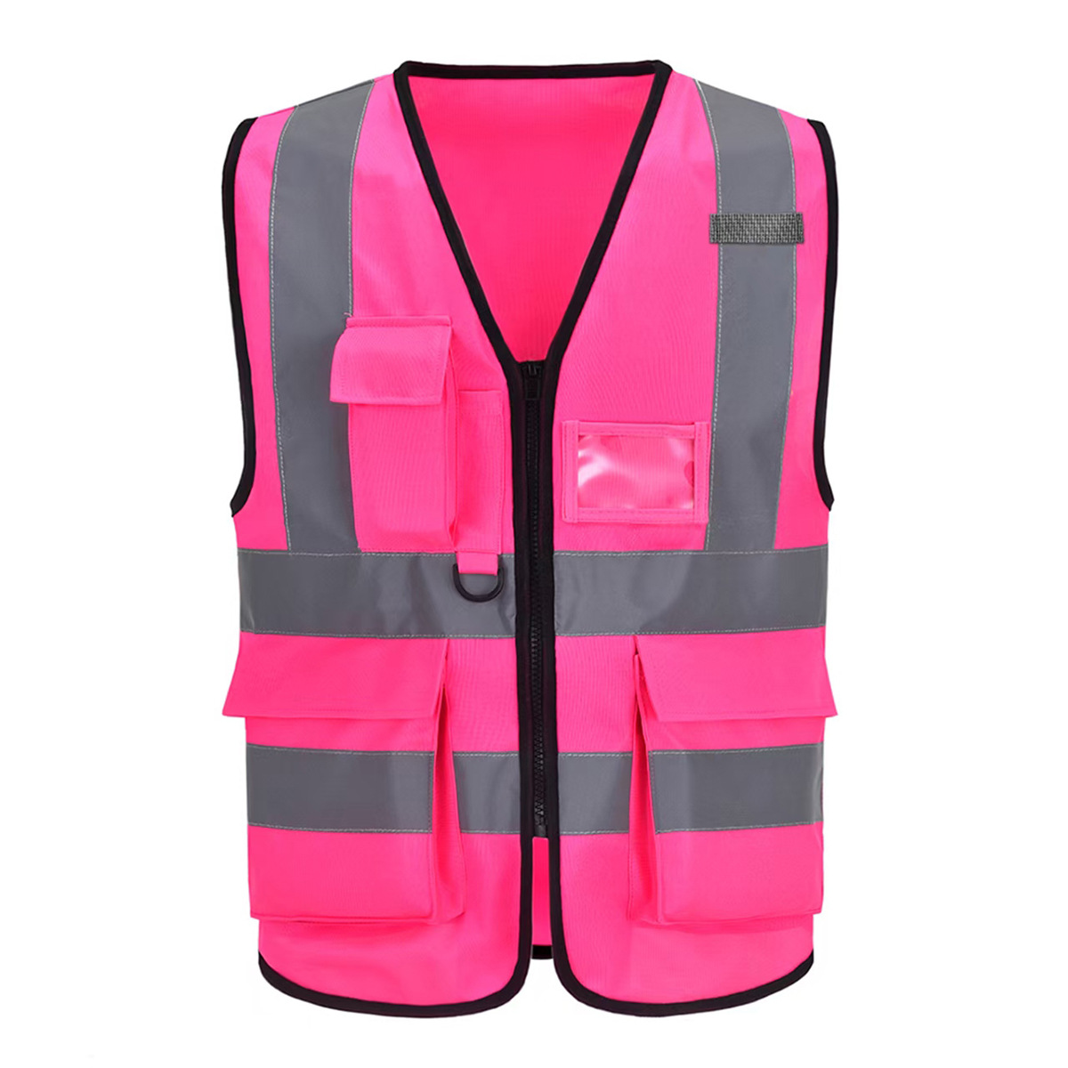 Reflector * chaleco * tela de urdimbre 120g * rosa * gris brillante * M