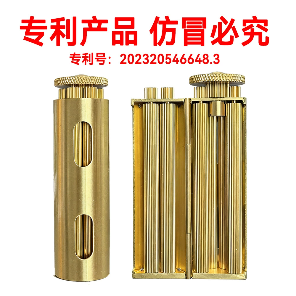 Оригинальная машинка для скручивания сигарет 70 мм от производителя, классическая шестиосная латунная машинка для сигарет толщиной 8 мм.
