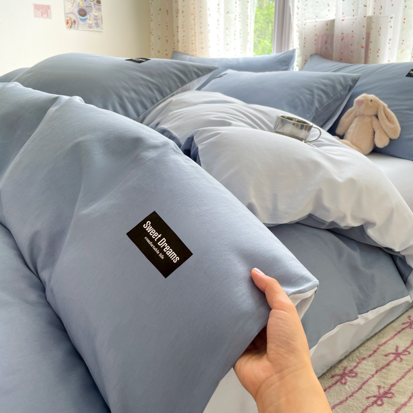 100% cubierta de algodón cubierta de edredón de algodón 150 * 200cm dormitorio de estudiantes cubierta de edredón de una sola persona cuatro estaciones universal