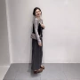 长袖秋季波点法式t恤