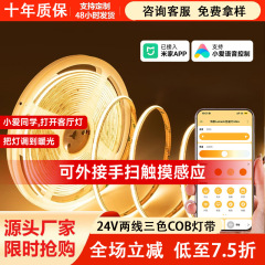 已接入米家APP智能cob灯带语音无极调光客厅双眼皮线形灯双色24v