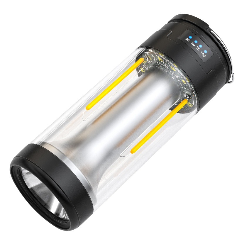 Nueva fuente de luz doble camping luz Tpye-C carga linterna magnética luz de trabajo campamento al aire libre tres en uno camping Luz