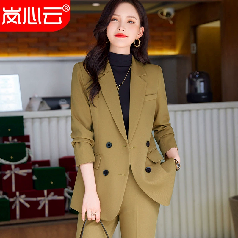 Осенне-зимнее Деловое платье OL Slim Fit Рабочая одежда больших размеров для похудения Модный негладильный костюм для интервью Деловая одежда Женский костюм