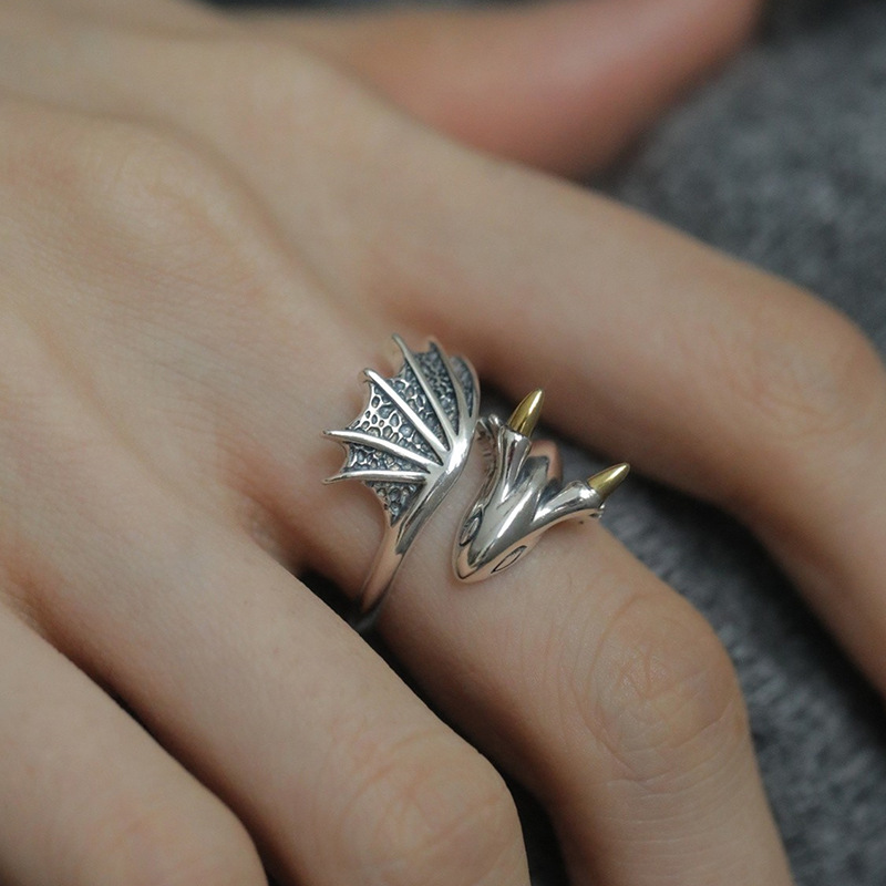 Dragon Pattern Hip-hop Retro Dragon Copper Rings