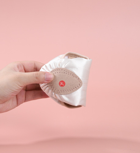 Champagne Satin Embroidered Large Floral Chinese Style Stage Performance Shoes for Adults Soft Sole Ballet Dance Shoes Cat Paw Yoga Shoes