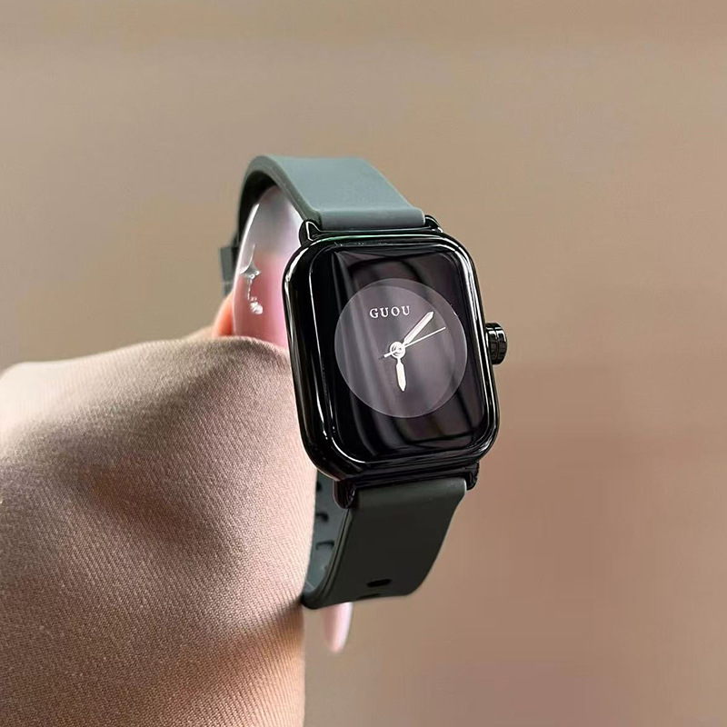 Guou Women's Watch New Model Sports Square Simple Fashion Niche Watch Women's Silicone Strap Ladies' Watch