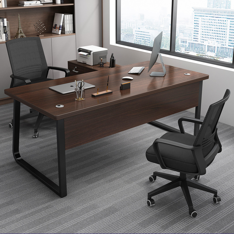 Escritorio de oficina y silla combinación simple moderno jefe personal de escritorio único Gerente Comercial escritorio muebles de oficina