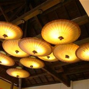 Antique Decorative Oil Paper Umbrella Lamp Led Retro Nostalgic Style Chinese Hot Pot Restaurant Hotel Teahouse Restaurant Ceiling Decoration