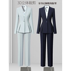 西装套装女秋季职业气质时尚酒店前台工装金店售楼部美容院工作服