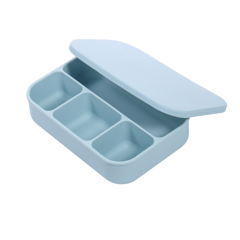 新しい4段食品級シリカゲル弁当箱電子レンジ加熱ランチボックス冷蔵庫収納ボックス学生弁当箱|undefined