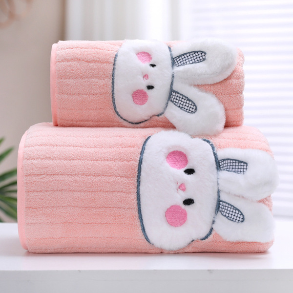 Coral cartoon bath towel