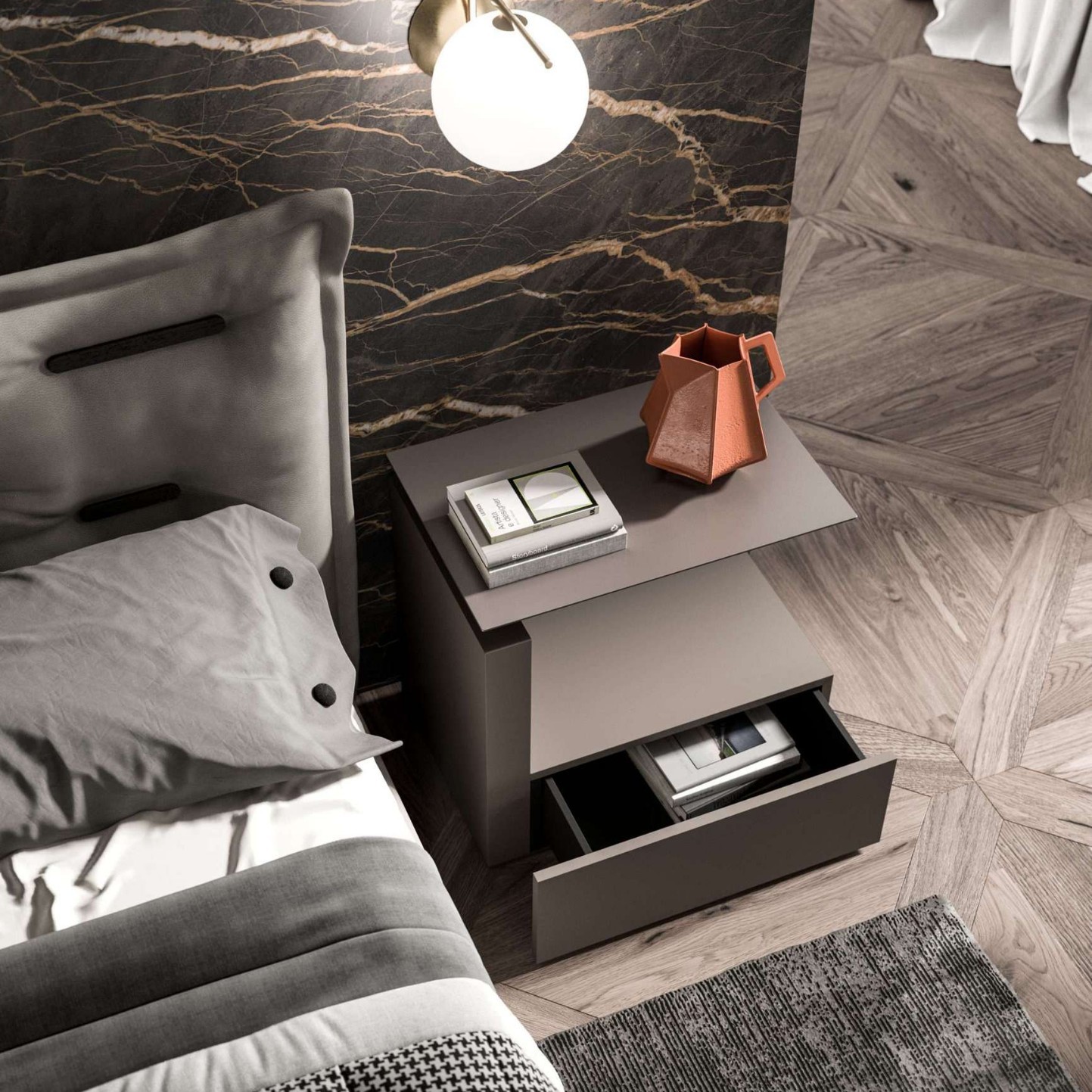 Mesa de noche lateral giratoria en lugar de mesa pequeña sala de estar 2024 nuevo estante de gabinete lateral de sofá creativo