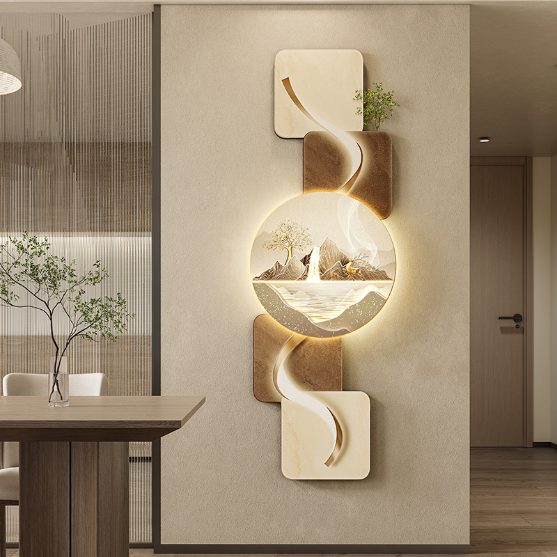 Entrance Living Room Decorative Painting LED Light Banner Sofa Background Wall High-level Creative Painting