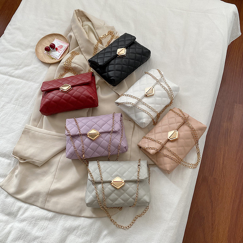 Bolso de mujer transfronterizo de moda 2023 Guangzhou venta al por mayor bolso de rombo bordado bolso de hombro bolso pequeño bolso de mujer bandolera