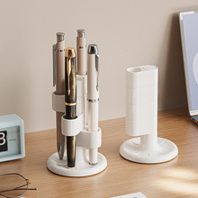 跨境旋转收纳架文具收纳卫生间桌面化妆刷圆珠笔多功能分格置物架