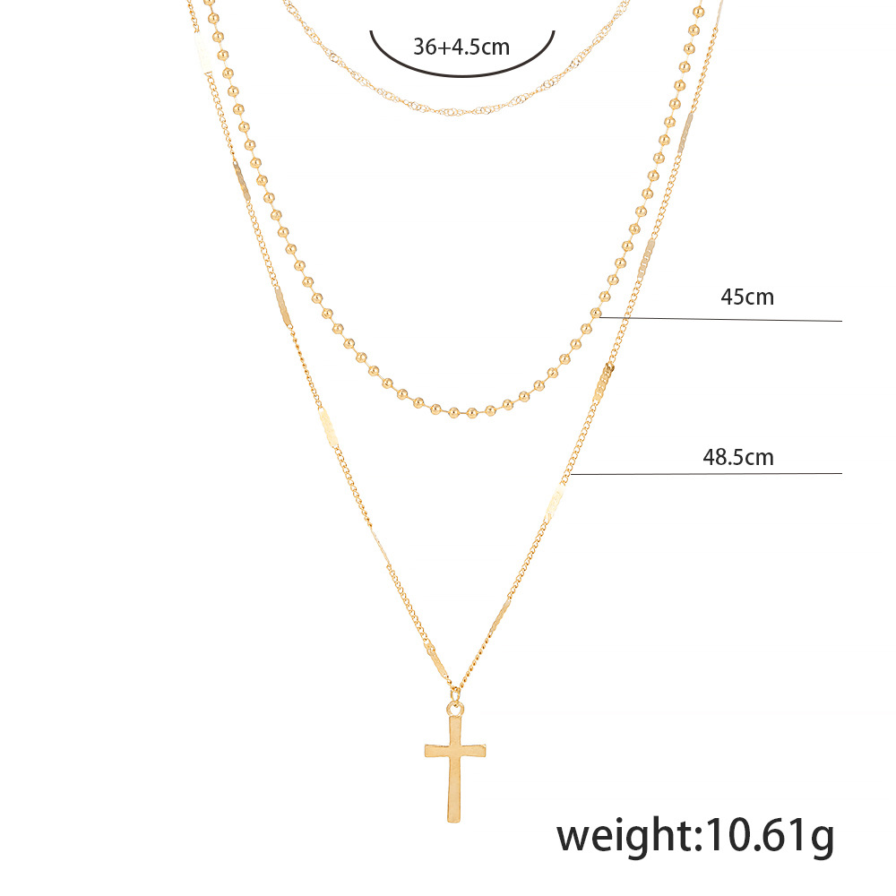 Fashion Cross Alloy Multilayer Necklace Wholesale Jewelry Nihaojewelry display picture 1