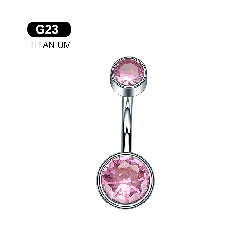 Orecchini a perno per ombelico in titanio G23 5A con zircone 1,6*8/10 mm, gioielli da piercing all'ingrosso, filettati, alta moda_voghion.com