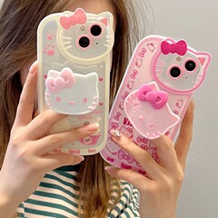 iPhone15KT 猫ホルダー付き携帯電話ケース漫画ソフトシェル Apple 12 Xiaohongshu 同じ携帯電話ケースに適しています