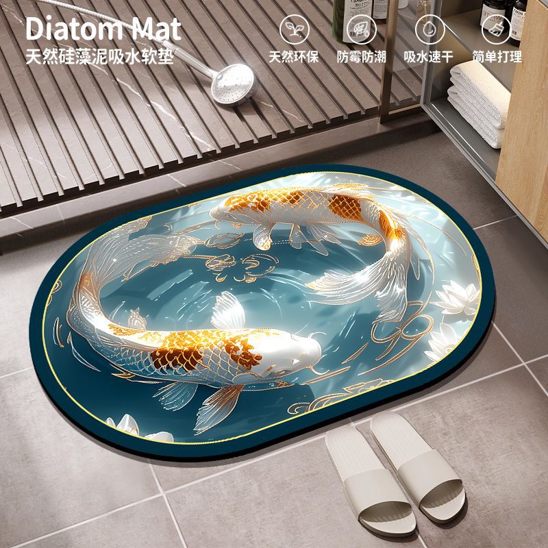 Al por mayor transfronterizo alfombra de baño absorbente de agua alfombra antideslizante de barro de diatomeas doméstica puerta de baño alfombra de suelo resistente al desgaste de secado rápido