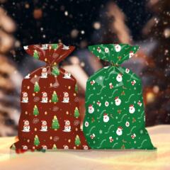 クロスボーダークリスマス大容量ギフトバッグプラスチックフラットポケット装飾クリスマスお祝いクリスマス包装袋
