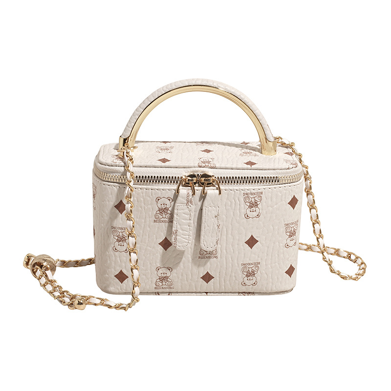 Bolso de mano de alta calidad para mujer 2025 verano nuevo estilo retro impreso bolso de caja textura cadena bolso de mensajero de un solo hombro