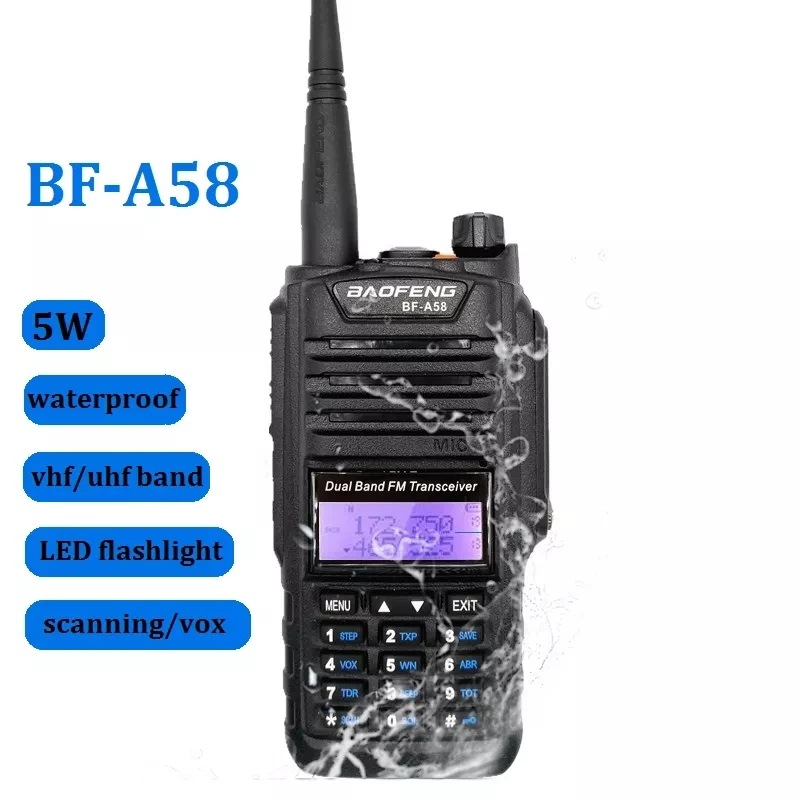 Baofeng/baofeng BF-A58 walkie-talkie 67 grado impermeable a prueba de polvo T51 doble sección con pantalla grande pantalla prensa