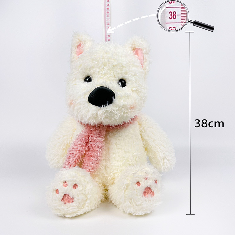 Lindo juguete de peluche de nariz grande muñeca de cachorro muñeca creativa para niños West Highland muñeca regalo de cumpleaños al por mayor