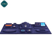 【自家工厂 低额批发】珠宝展示道具深蓝超纤饰品柜台首饰陈列架