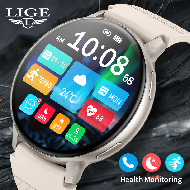 LIGE Unisex Smart Watch with Blood Pressure & Heart Rate Monitoring Bluetooth Connectivity Music & Photography Features Business Luxury/Sport Style_voghion.com