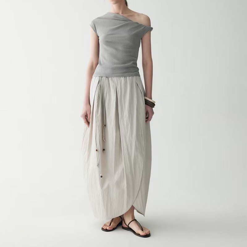 Waistless Slit Tulip Bud Skirt for Women 26Ss Spring and Summer Versatile Casual Simple Loose Long Skirt Waistless Slit Tulip Bud Skirt for Women 26Ss Spring and Summer Versatile Casual Simple Loose Long Skirt