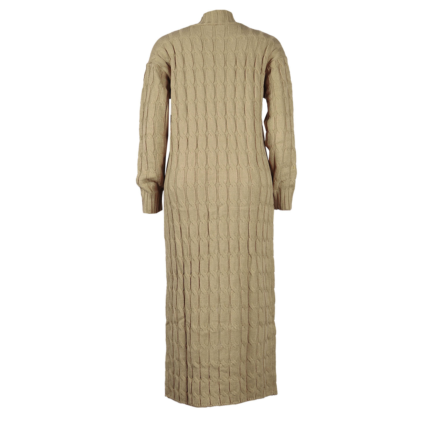 Damen Strickjacke Lang Aus Grobstrick In Unifarben Wintermantel_voghion.com