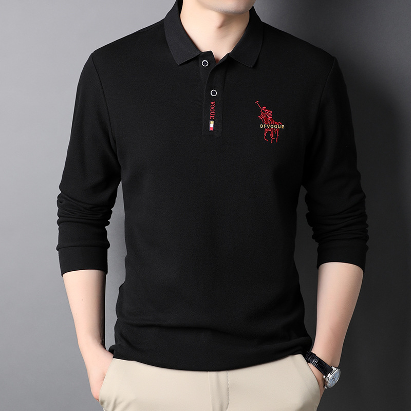 Verano 2023 Paul Camiseta de manga larga de los hombres de la solapa bordada nueva camisa Polo suelta más tamaño casual camiseta de media manga