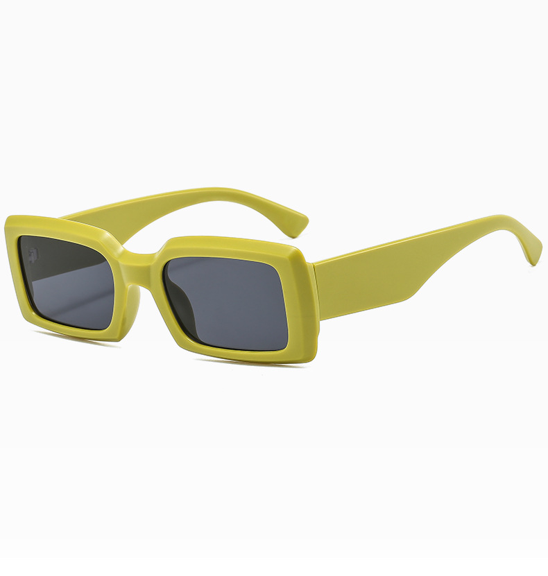 European And American New Rectangular Trendy Plain Sunglasses Hip-hop Sunglasses display picture 3