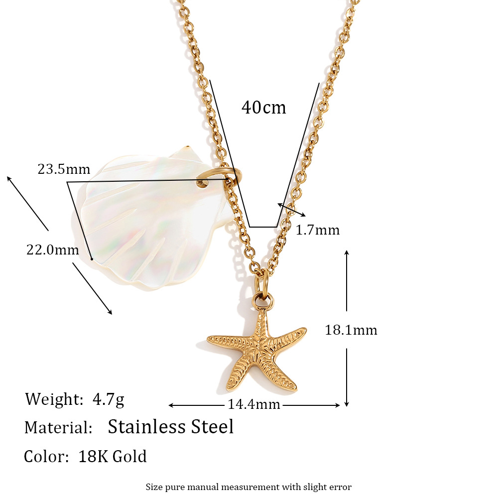 Plated 18K Gold Starfish Pendant Necklace