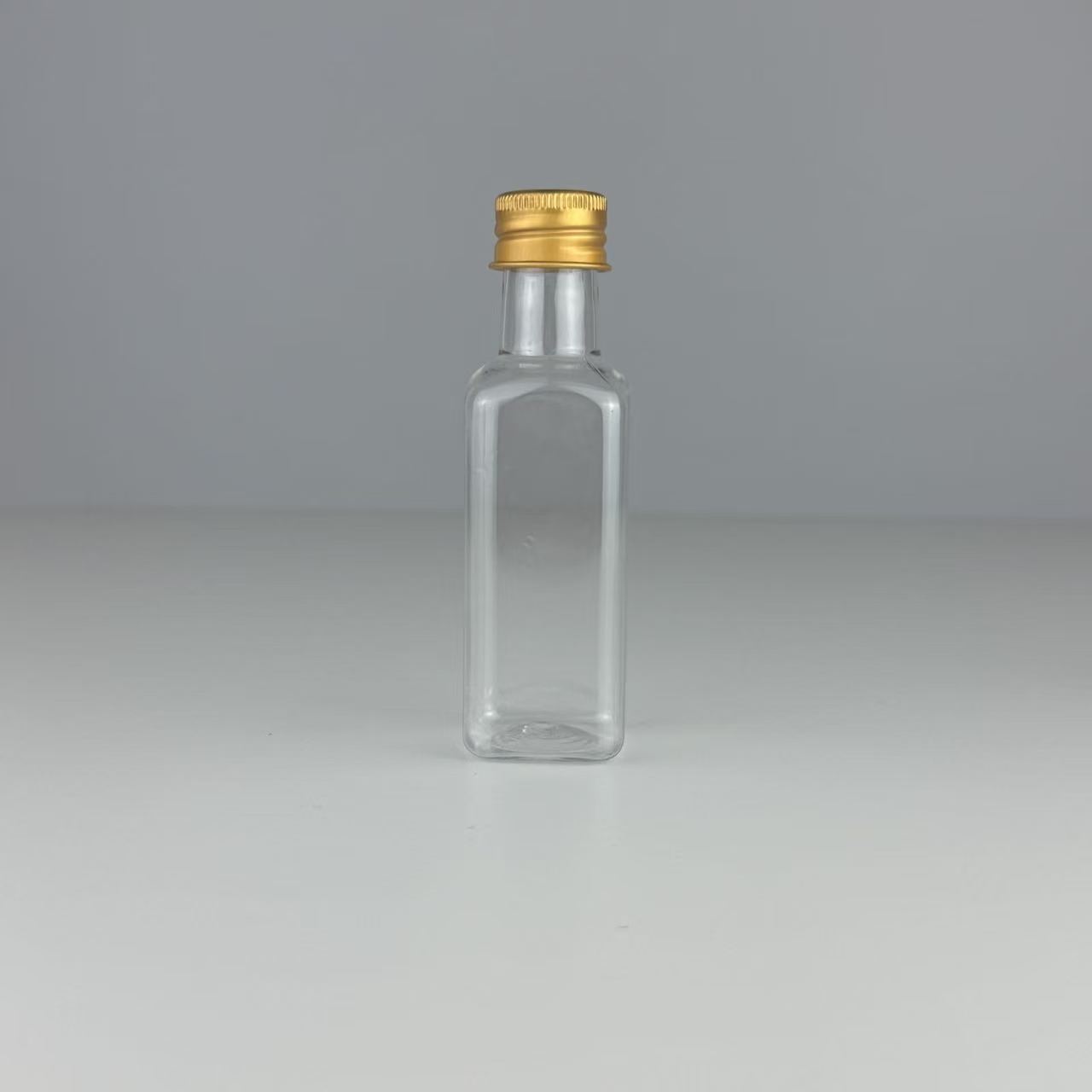 Botella de soda de 30mlpet 100ml botella de plástico con tapa de aluminio 150ml botella de cuello largo transparente 50ml botella de vino de plástico