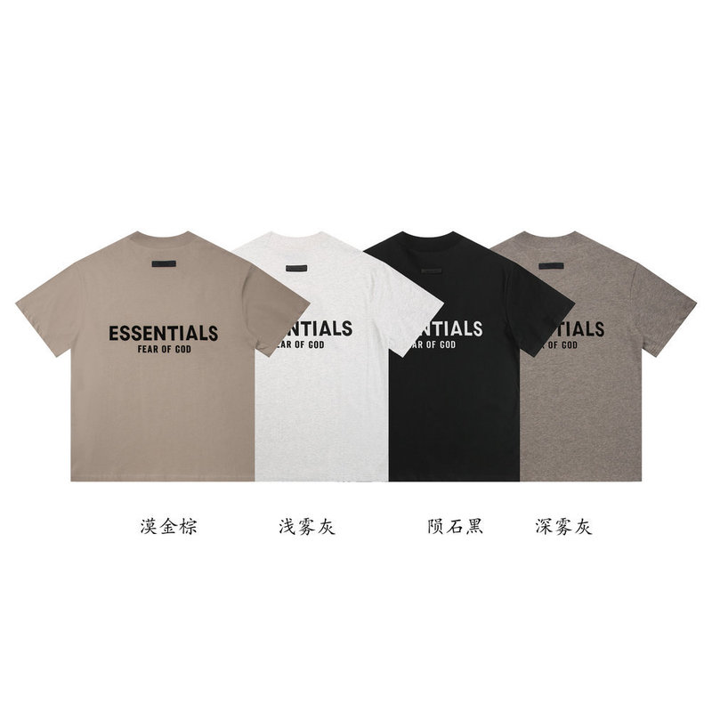 Cross-Border Trade High-End Fog Replica Letter-Printed Velvet T-Shirt, High Street Casual Style, Unisex Couple's Loose Short-Sleeve Ins