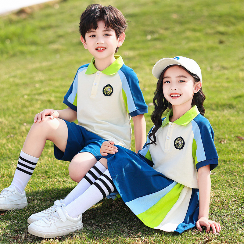 幼兒園園服夏裝兒童學院風運動班服套裝小學生純棉校服畢業拍照服
